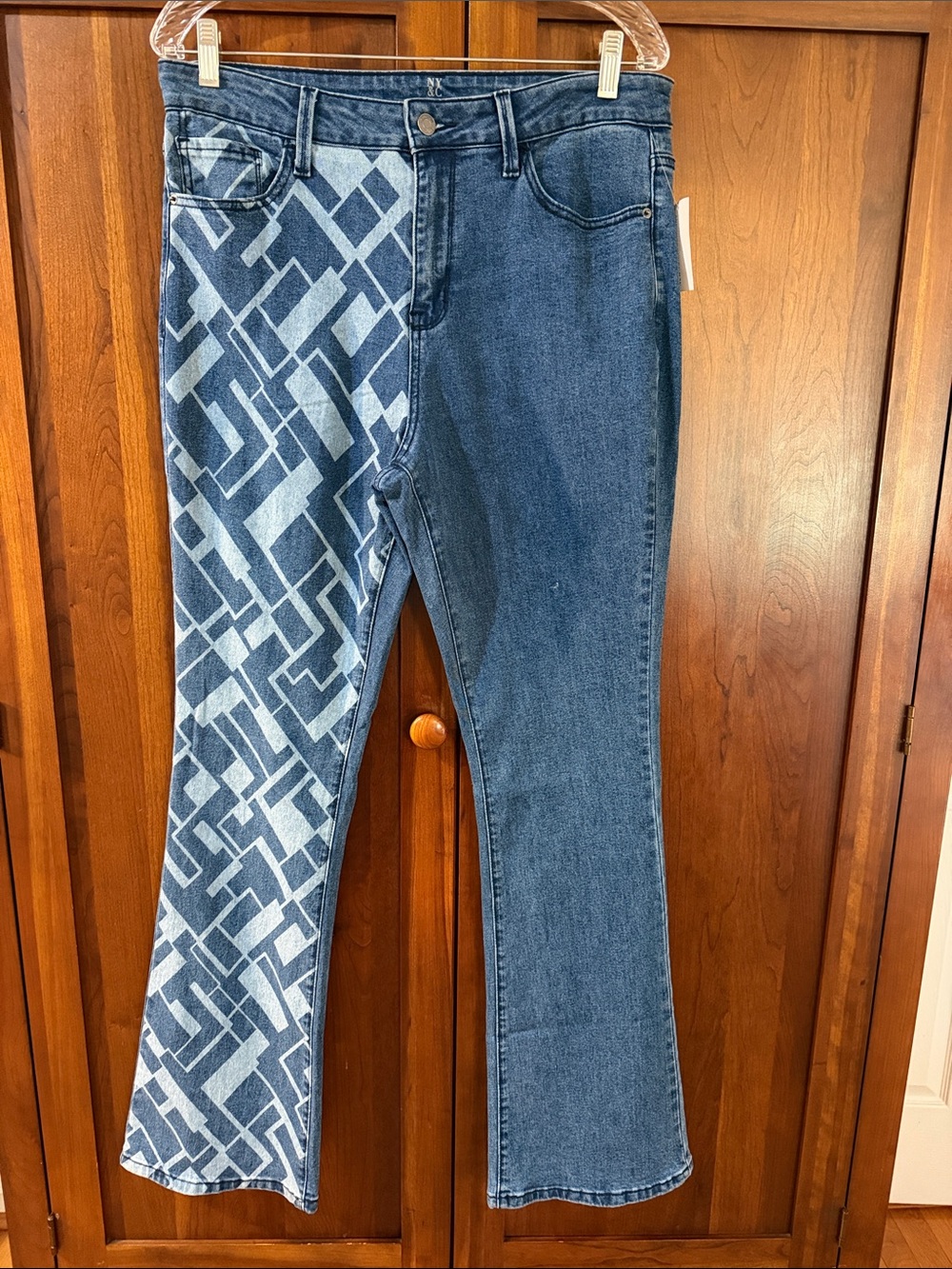 New York & Company Abstract Design Bootcut Jeans